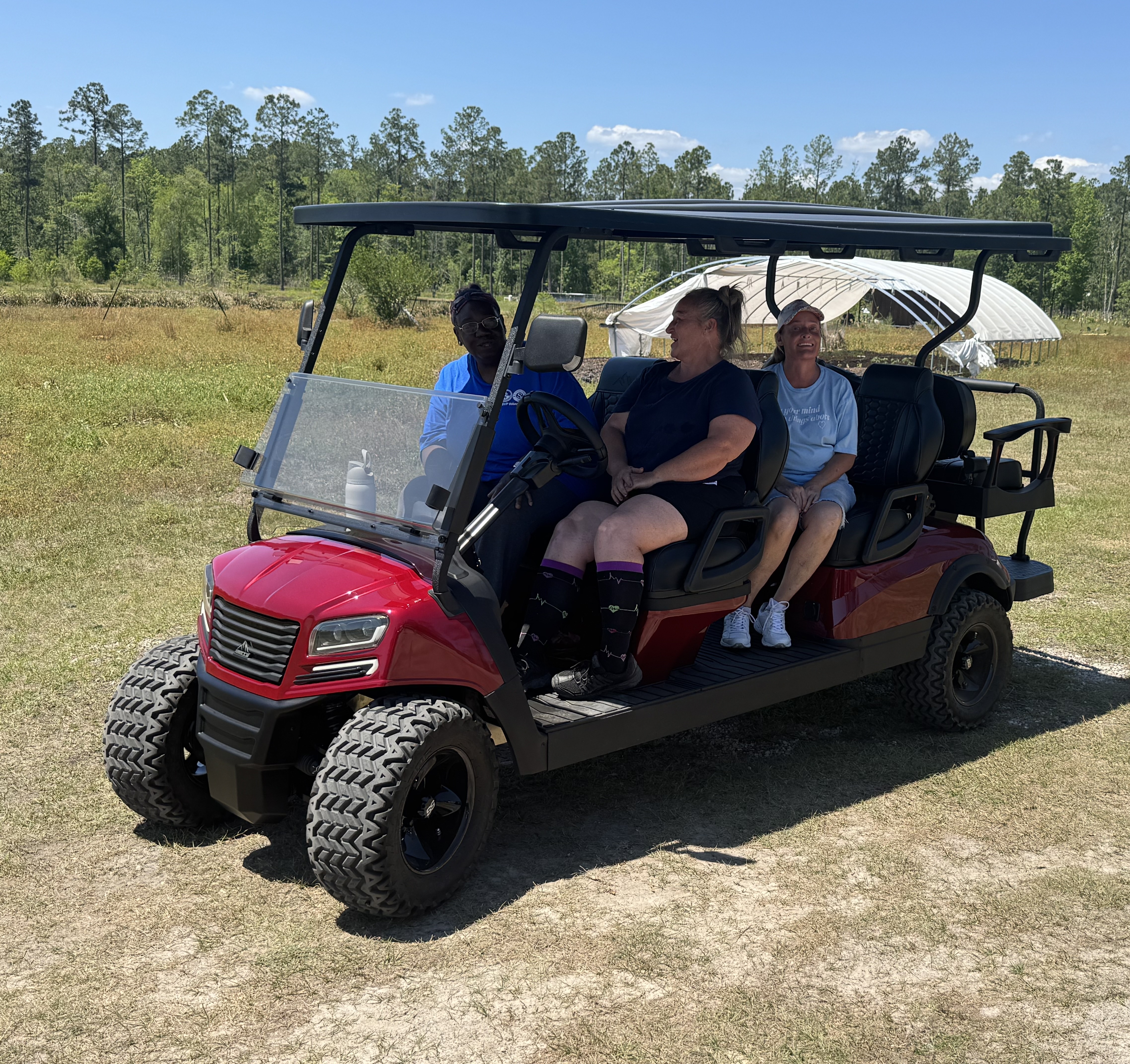 Three women from the program at the Farm at Okefenokee